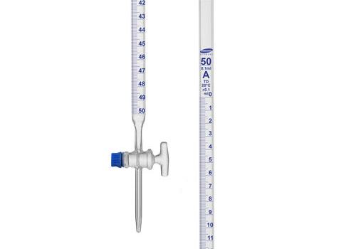 Burettes, with Glass Stopcock, Schellbach Stripe, Class A (1600.100.)