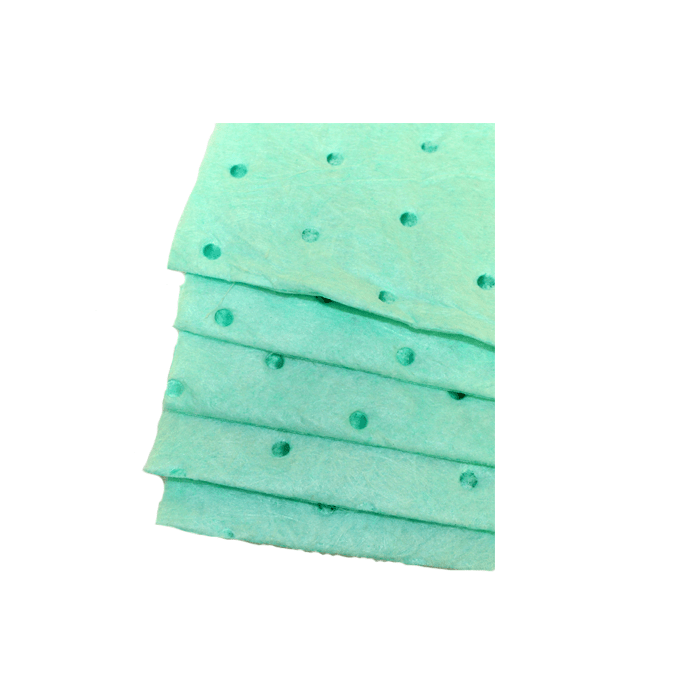 Chemically resistant, highly absorbent green quilted bench wipe